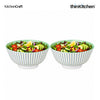 KitchenCraft Premium Stoneware 16 cm Serving Bowl Set of 2 for Soups, Cereal, Noodles, Snacks - Moroccan Lime | Wide Rim, Microwave & Dishwasher Safe | Designed in UK