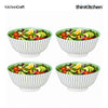 KitchenCraft Premium Stoneware 16 cm Serving Bowl Set of 4 for Soups, Cereal, Noodles, Snacks - Moroccan Lime | Wide Rim, Microwave & Dishwasher Safe | Designed in UK