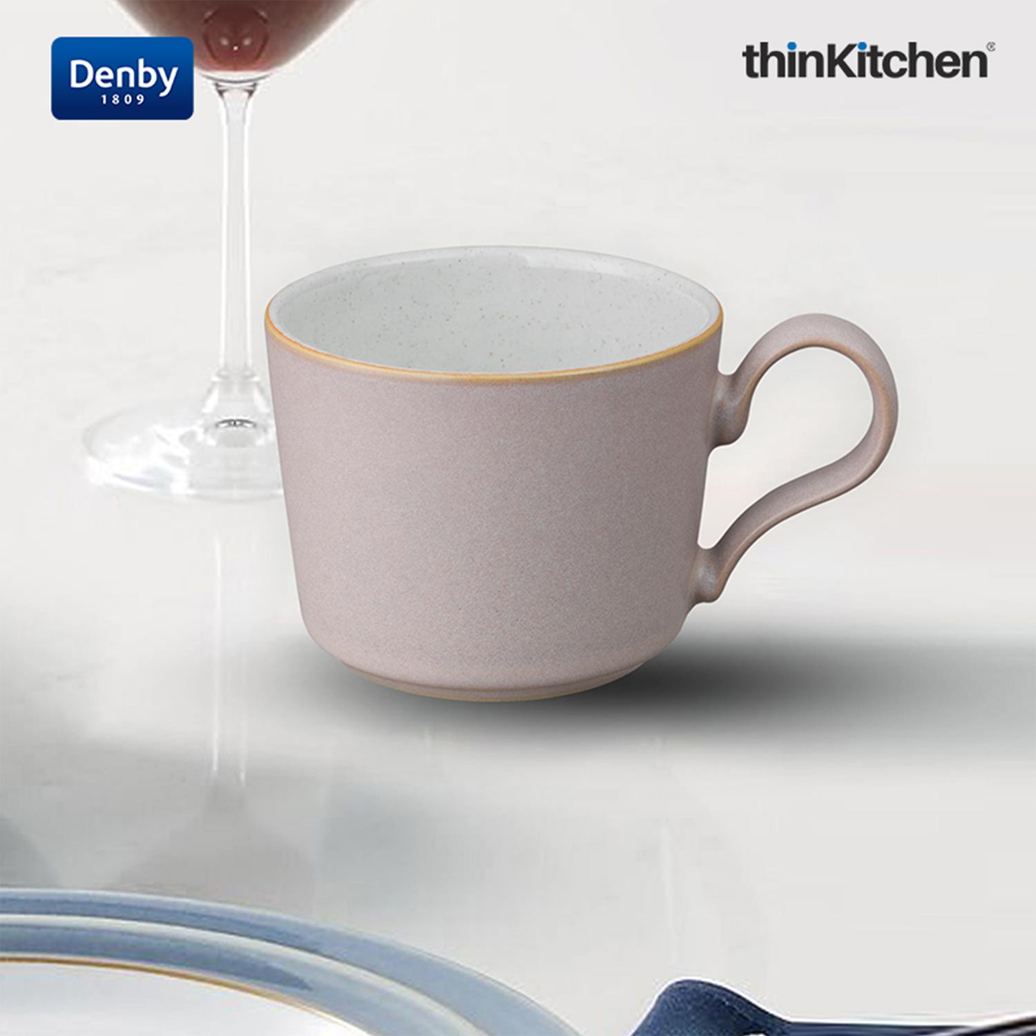 Denby Premium 2 x 220ml Pink Stoneware Cup Set, Handmade Ceramic Tea & Coffee Cup for Cappuccino Latte & Hot Beverages, Oven Microwave Dishwasher Safe, Made in UK - 4
