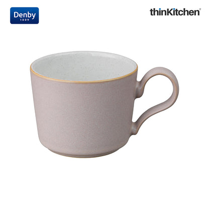 Denby Premium 2 x 220ml Pink Stoneware Cup Set, Handmade Ceramic Tea & Coffee Cup for Cappuccino Latte & Hot Beverages, Oven Microwave Dishwasher Safe, Made in UK