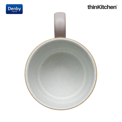 Denby Premium 2 x 220ml Pink Stoneware Cup Set, Handmade Ceramic Tea & Coffee Cup for Cappuccino Latte & Hot Beverages, Oven Microwave Dishwasher Safe, Made in UK