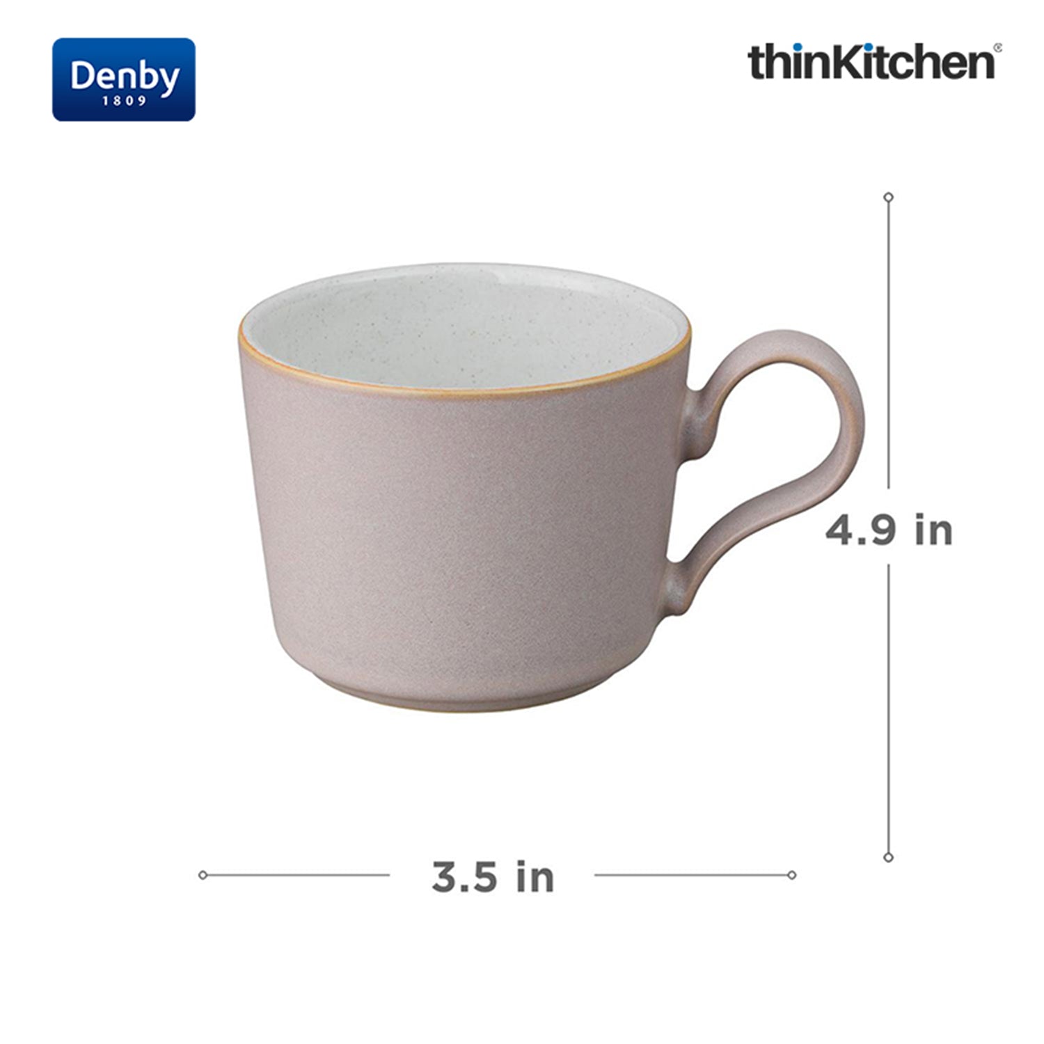 Denby Premium 2 x 220ml Pink Stoneware Cup Set, Handmade Ceramic Tea & Coffee Cup for Cappuccino Latte & Hot Beverages, Oven Microwave Dishwasher Safe, Made in UK - 5