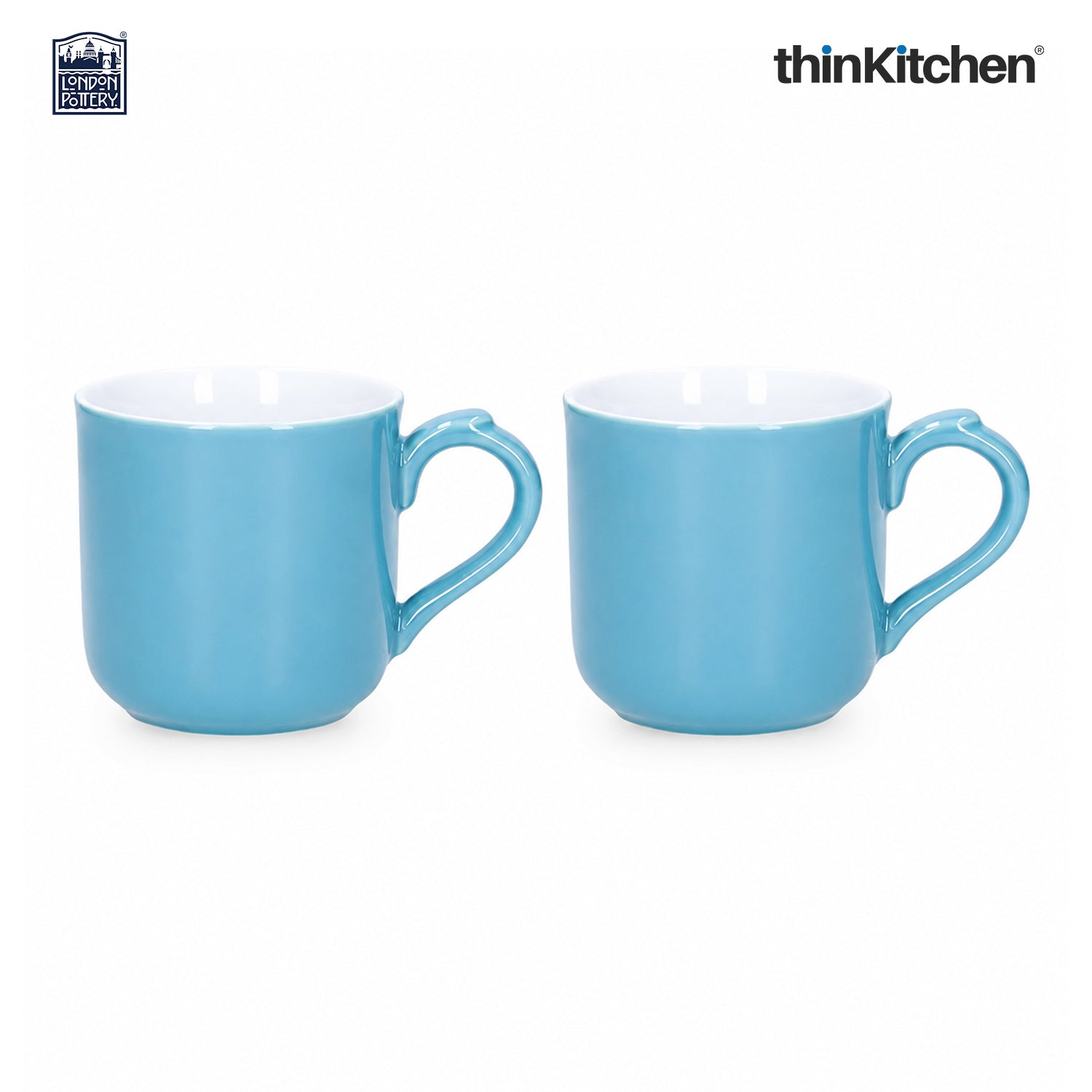 London Pottery Farmhouse Mug, Cobalt Blue, 250ml (Aqua) Set of 2 - 1