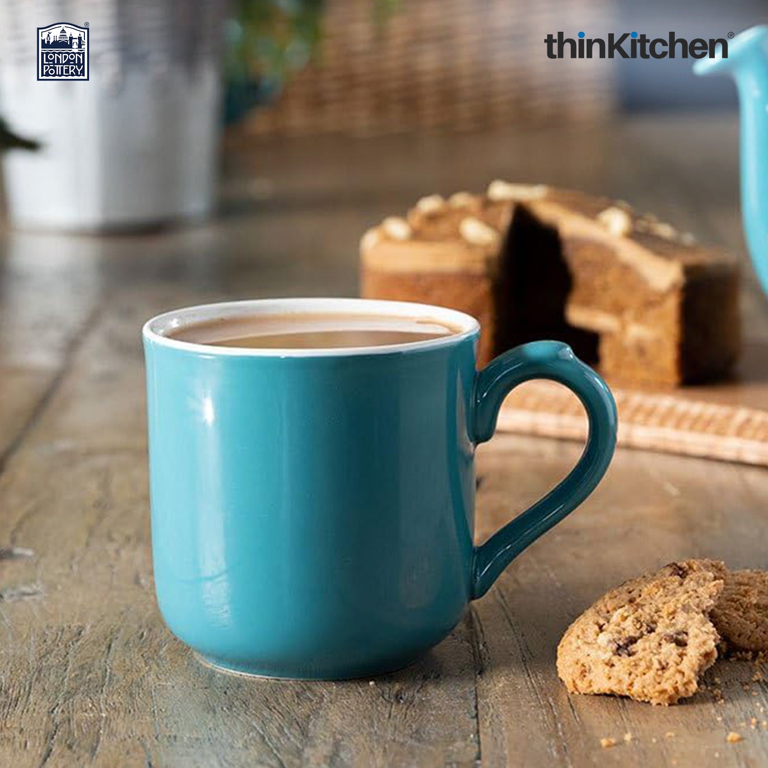 London Pottery Farmhouse Mug, Cobalt Blue, 250ml (Aqua) Set of 2 - 3