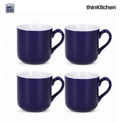 London Pottery Farmhouse Mug, Cobalt Blue, 250ml (Blue), Set of 4