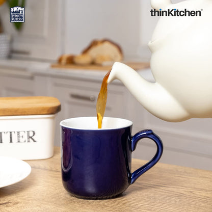 London Pottery Farmhouse Mug, Cobalt Blue, 250ml (Blue), Set of 4