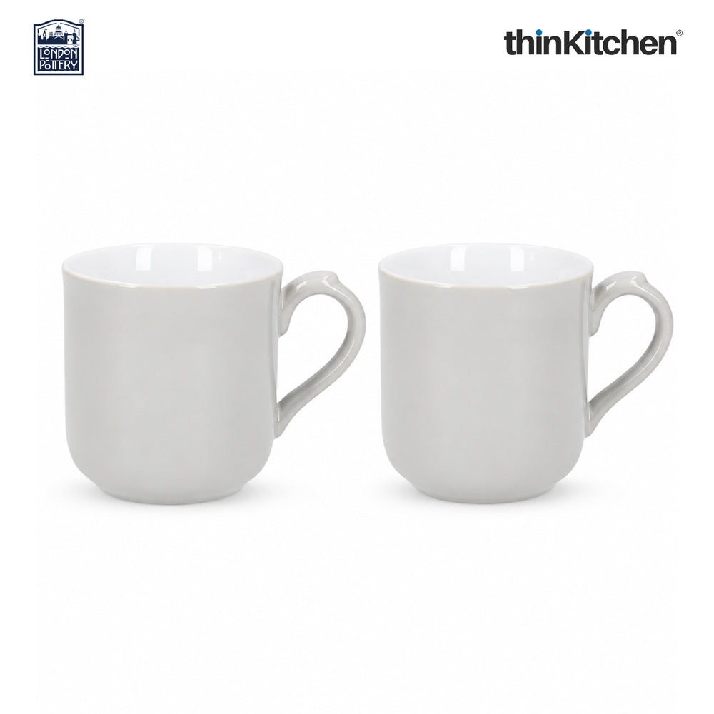 London Pottery Farmhouse Mug, Cobalt Blue, 250ml (Grey), Set of 2
