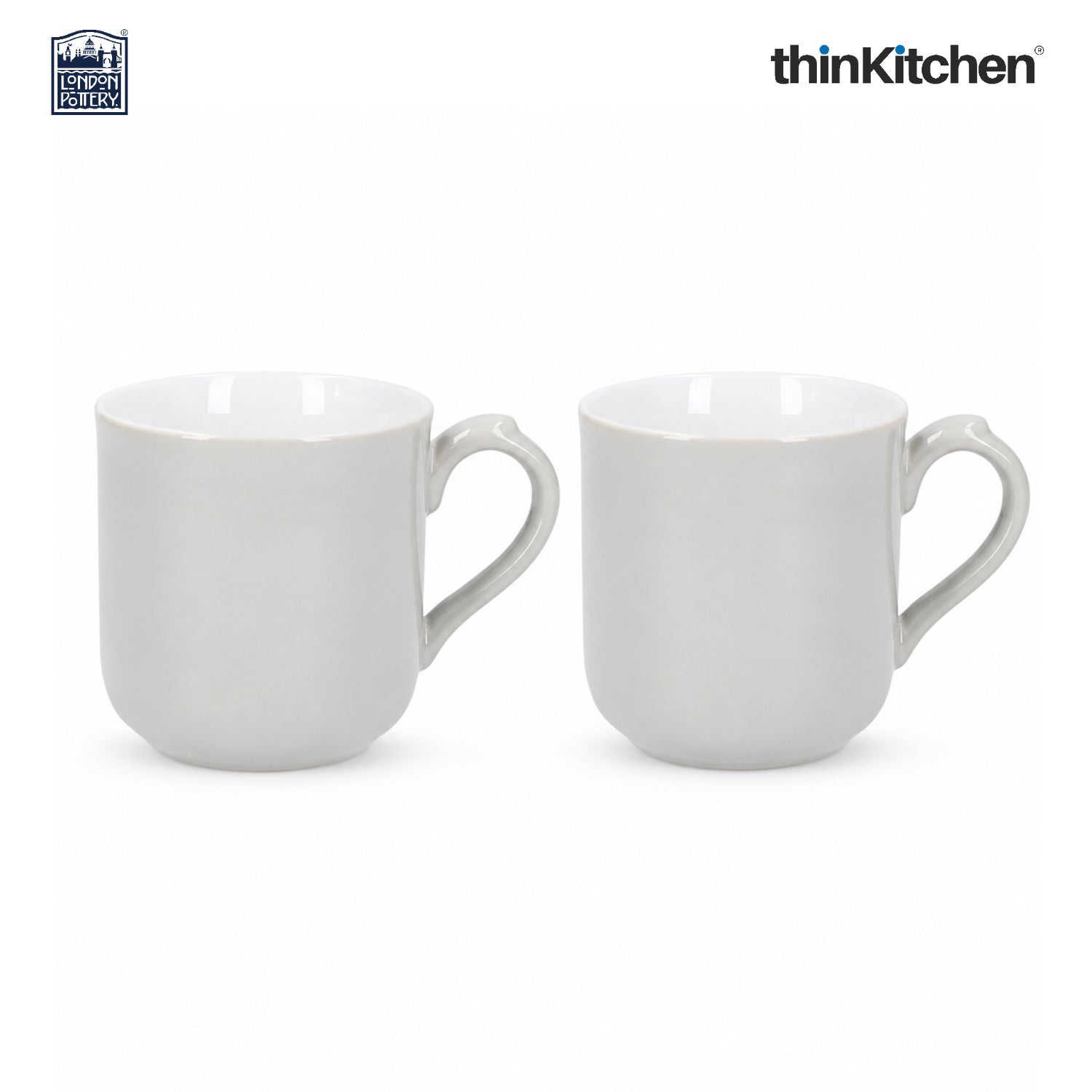 London Pottery Farmhouse Mug, Cobalt Blue, 250ml (Grey), Set of 2 - 1