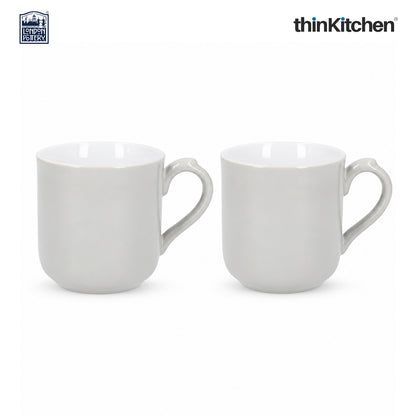 London Pottery Farmhouse Mug, Cobalt Blue, 250ml (Grey), Set of 2