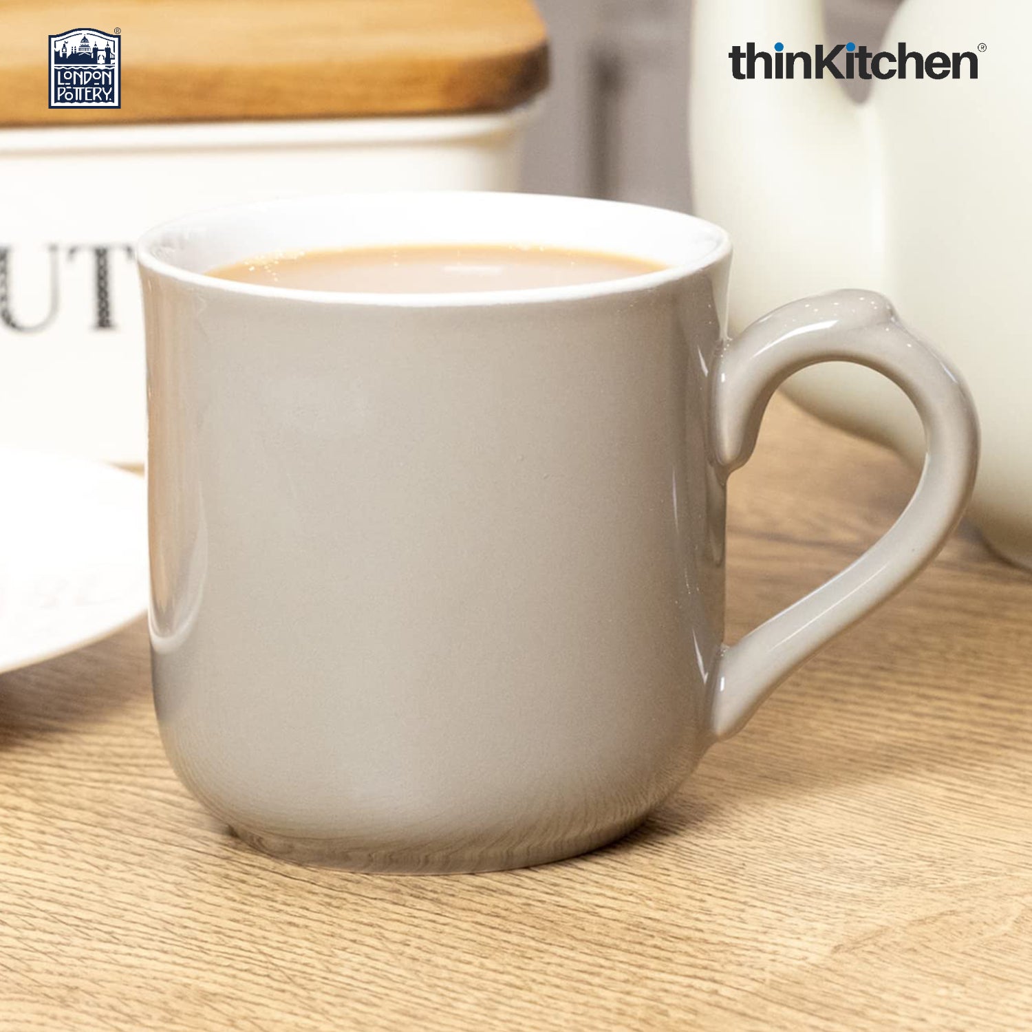 London Pottery Farmhouse Mug, Cobalt Blue, 250ml (Grey), Set of 2 - 4