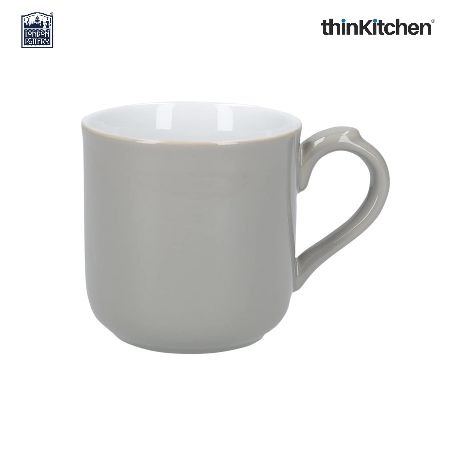 London Pottery Farmhouse Mug, Cobalt Blue, 250ml (Grey), Set of 2 - 3