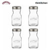 Kilner Premium 4 Pcs x 500ml Leakproof Glass Bottle for Milk, Smoothies, Sauces, Juices, Oil, Vinegar | Reusable Kitchen Storage Bottle with Secure Closure