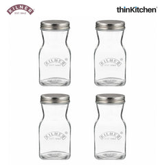 Kilner Premium 4 Pcs x 500ml Leakproof Glass Bottle for Milk, Smoothies, Sauces, Juices, Oil, Vinegar | Reusable Kitchen Storage Bottle with Secure Closure