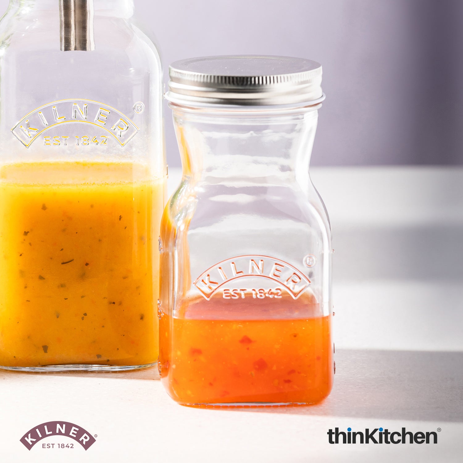 Kilner Premium 4 Pcs x 500ml Leakproof Glass Bottle for Milk, Smoothies, Sauces, Juices, Oil, Vinegar | Reusable Kitchen Storage Bottle with Secure Closure - 3