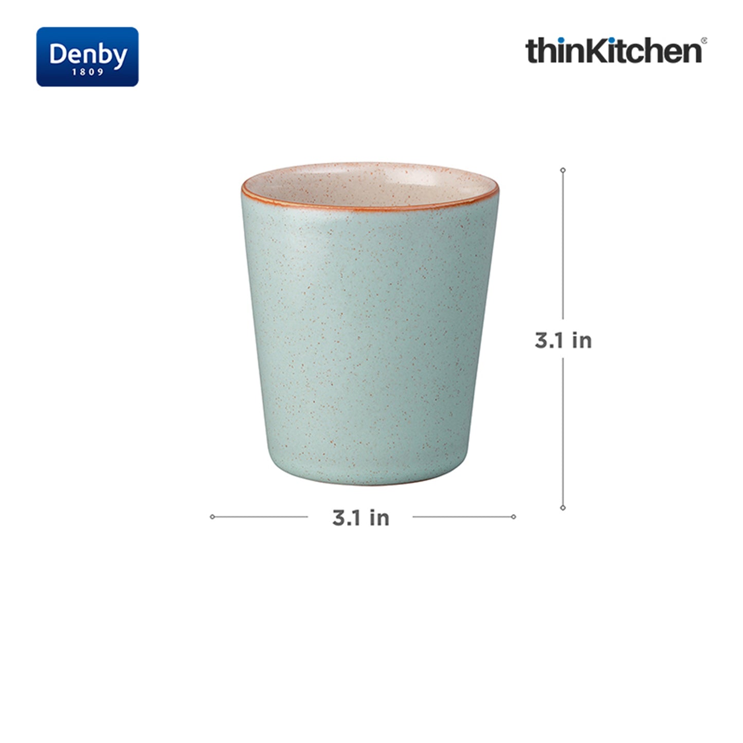 Denby Premium 2 x 250ml Pavilion Handless Mug Set, Handmade Stoneware Tea & Coffee Mug for Everyday Use, Oven Microwave Dishwasher Safe, Blue Made in UK