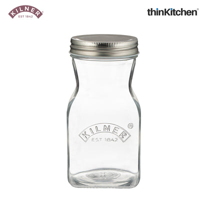 Kilner Premium 2 Pcs x 500ml Leakproof Glass Bottle for Milk, Smoothies, Sauces, Juices, Oil, Vinegar | Reusable Kitchen Storage Bottle with Secure Closure