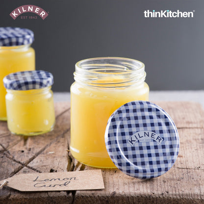 Kilner Premium Round Twist Top Glass Jar 228ml – Airtight Borosilicate Container with Lid, Ideal Glass Jar for Kitchen Storage, Pickle, Fridge, and Airtight Glass Containers for Home & Pantry, Set of 4