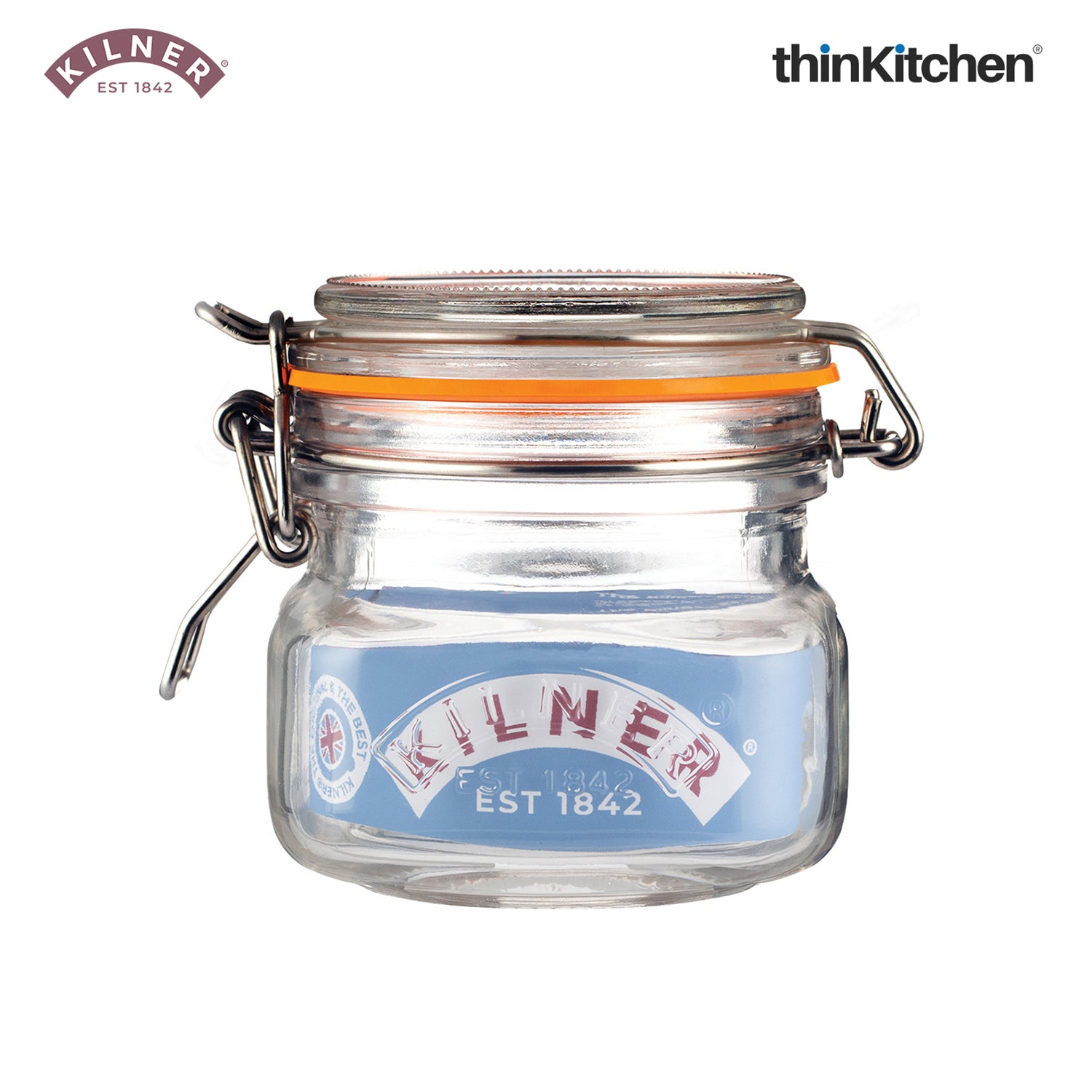 Kilner Premium Borosilicate Airtight Leakproof Glass Jar with Clip Top Lid - 250ml | Kitchen Storage Glass Container for Spices, Sauces, Chutneys, Baby Food, Honey, Ghee, Set of 4 - 5