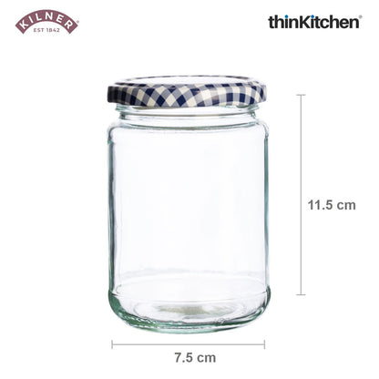 Kilner Premium Twist Top Airtight Round Glass Jar - 370ml | Multipurpose, Reusable Kitchen Containers for Jams, Chutneys, Herbs, Spices, Set of 4