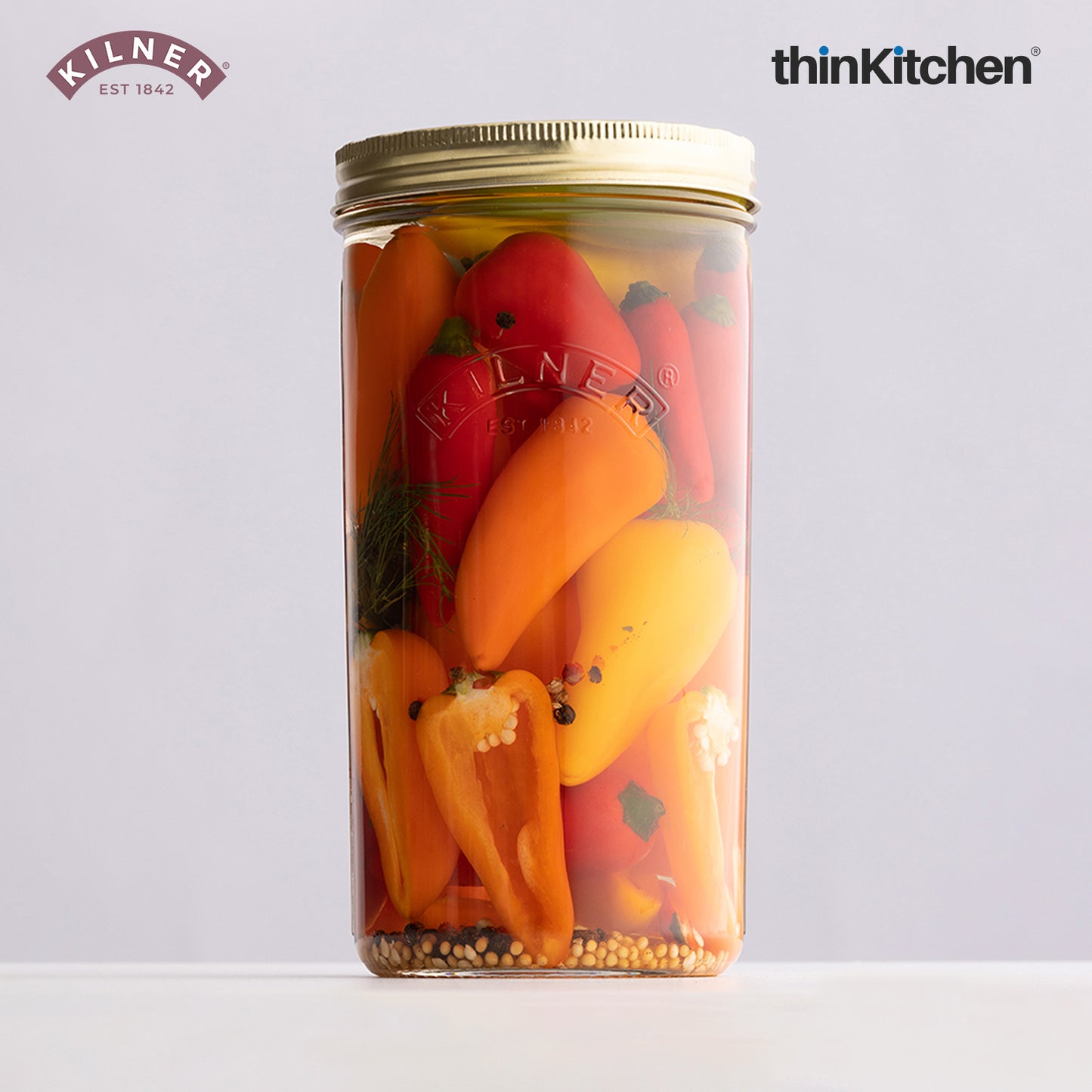 Kilner Premium Glass Borosilicate Wide Mouth Preserve Jar - 1 Litre | Reusable, Eco-Friendly Food Storage Container for Preserving and Storing, Set of 2