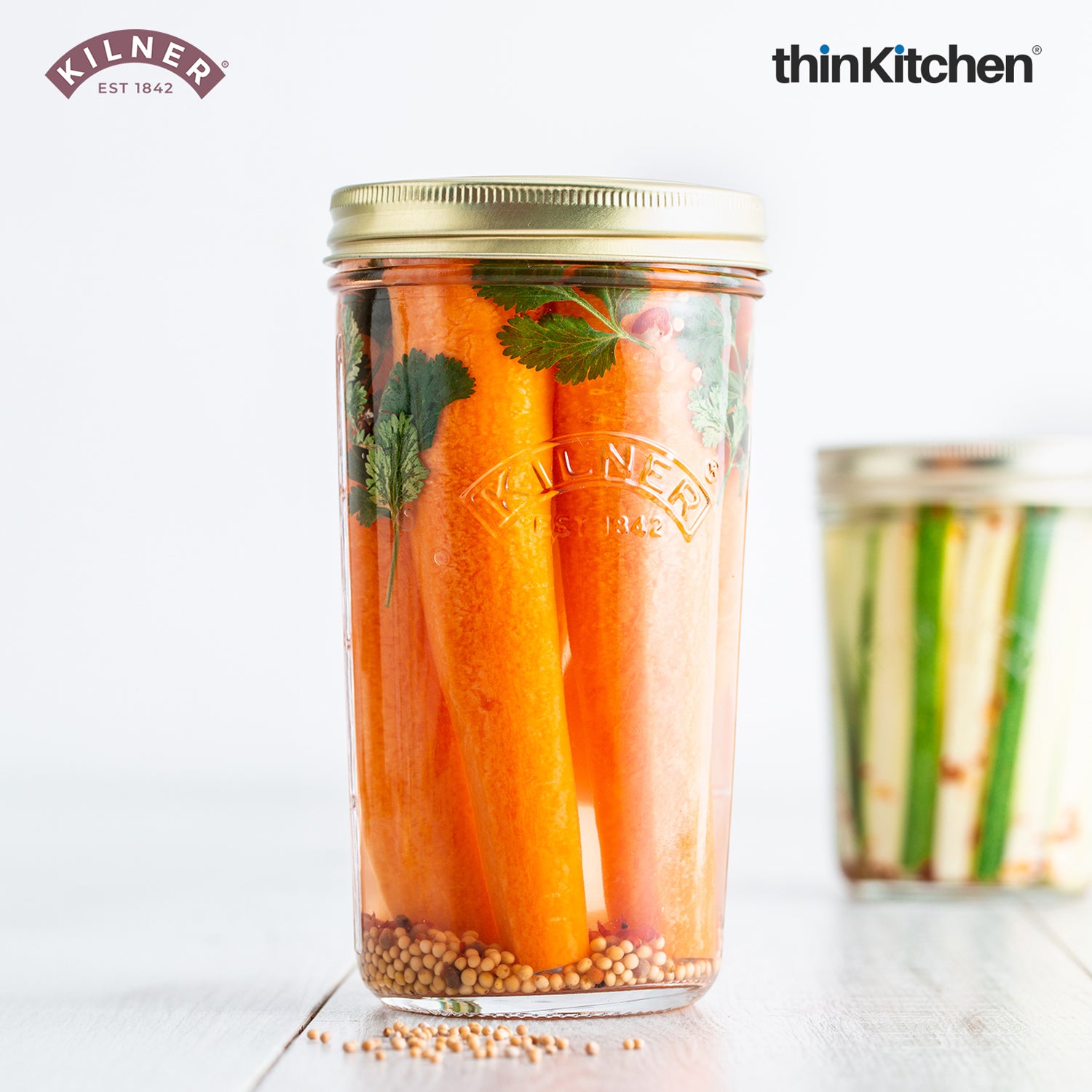Kilner Premium Glass Borosilicate Wide Mouth Preserve Jar - 1 Litre | Reusable, Eco-Friendly Food Storage Container for Preserving and Storing, Set of 2 - 3