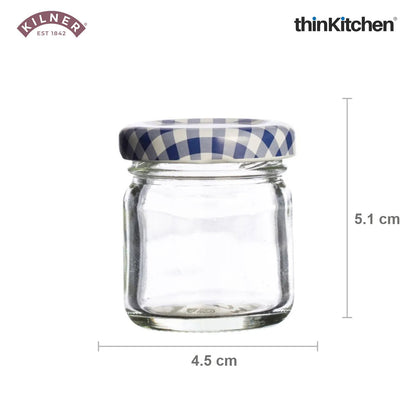 Kilner Glass Round Twist Top Jar, 43Ml Set of 4