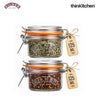 Kilner Premium Clip Top Airtight Round Glass Food Storage Jar - 125ML | Multipurpose BPA Free, Reusable Kitchen Container for Storage for Herbs, Spices, Set of 2