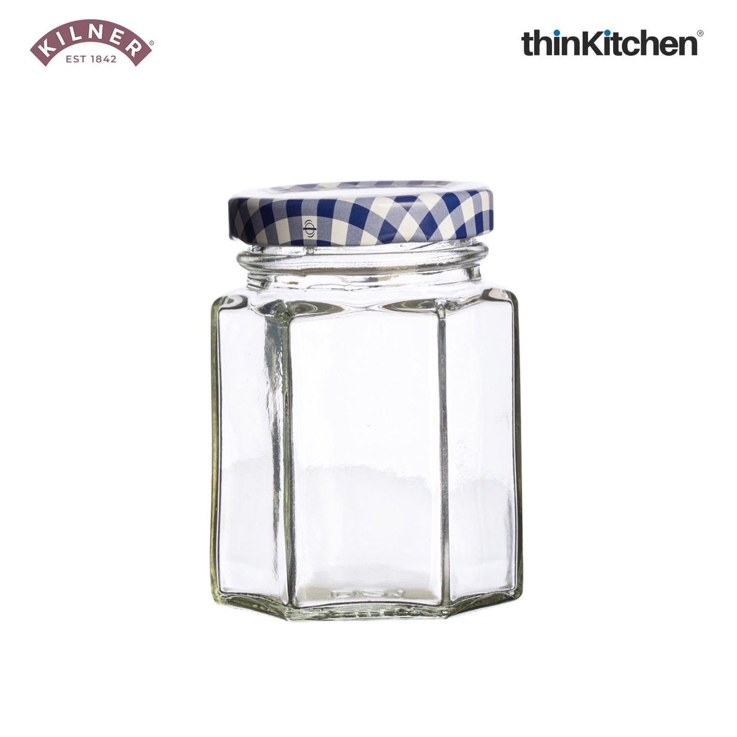 Kilner Premium Hexagonal Airtight Twist Top Glass Jar - 110ml  | Multipurpose Kitchen Storage Glass Container for Pickle, Chutneys, Sauces, Set of 2 - 3
