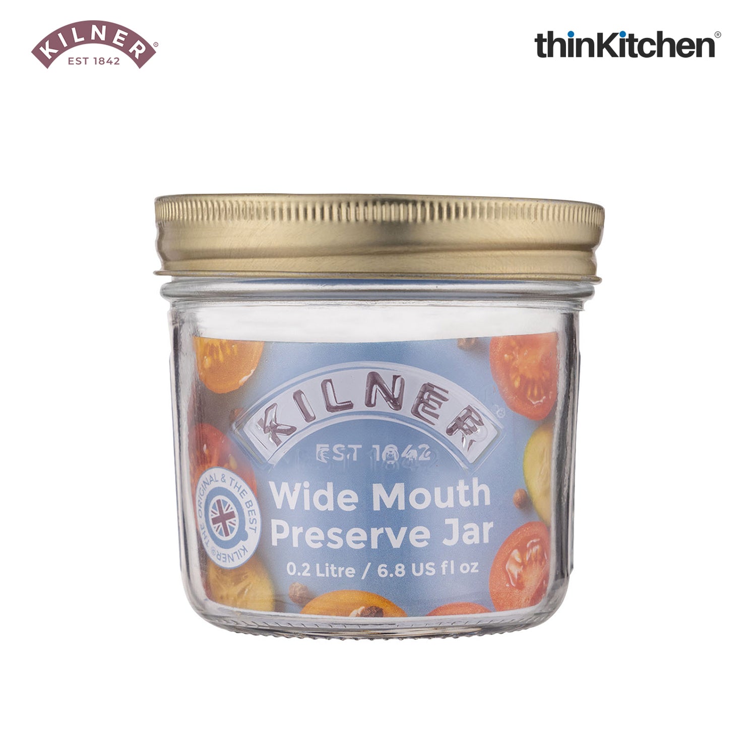 Kilner Premium Wide Mouth Leakproof Preservative Glass Jar 200ml | Preserving Jars with Screw Lids for Storing and Preserving , Dishwasher Safe, Transparent, Set of 2 - 3