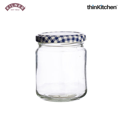 Kilner Premium Round Twist Top Glass Jar 228ml – Airtight Borosilicate Container with Lid, Ideal Glass Jar for Kitchen Storage, Pickle, Fridge, and Airtight Glass Containers for Home & Pantry, Set of 2