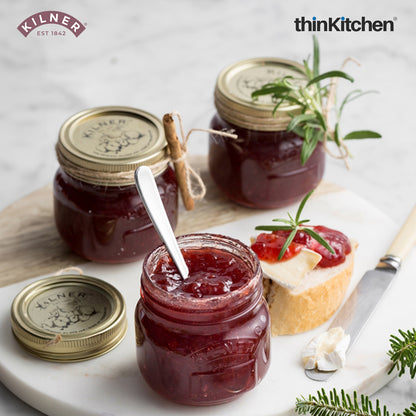Kilner Premium Airtight Glass Preserving Jar with Screw Lids - 250ml | Eco Friendly Kitchen Container for Storing & Preserving | Leak-Proof, Dishwasher Safe, Set of 2