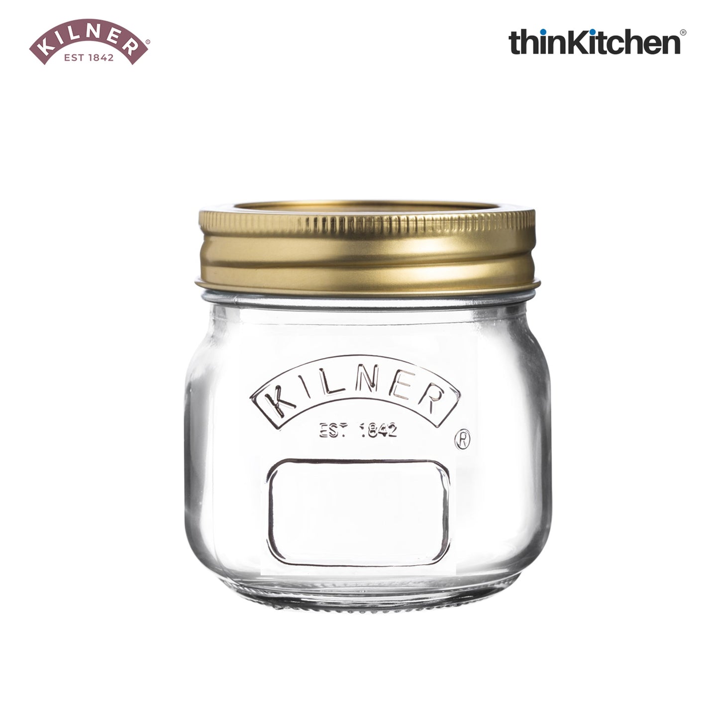 Kilner Premium Airtight Glass Preserving Jar with Screw Lids - 250ml | Eco Friendly Kitchen Container for Storing & Preserving | Leak-Proof, Dishwasher Safe, Set of 2