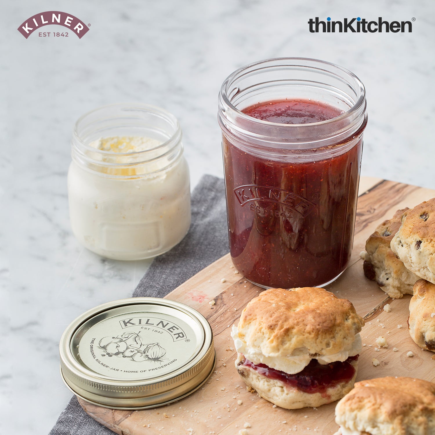Kilner Premium Wide Mouth Airtight Glass Preserve Jar - 350ml | Multipurpose Kitchen Storage Container for Storing and Preserving Jams, Pickles, Chutneys, Set of 2 - 2