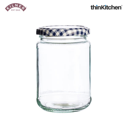 Kilner Premium Twist Top Airtight Round Glass Jar - 370ml | Multipurpose, Reusable Kitchen Containers for Jams, Chutneys, Herbs, Spices, Set of 2
