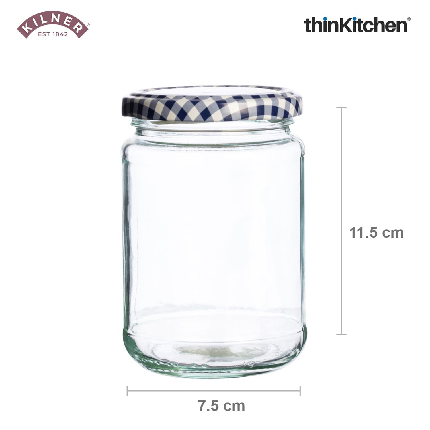 Kilner Premium Twist Top Airtight Round Glass Jar - 370ml | Multipurpose, Reusable Kitchen Containers for Jams, Chutneys, Herbs, Spices, Set of 2 - 3