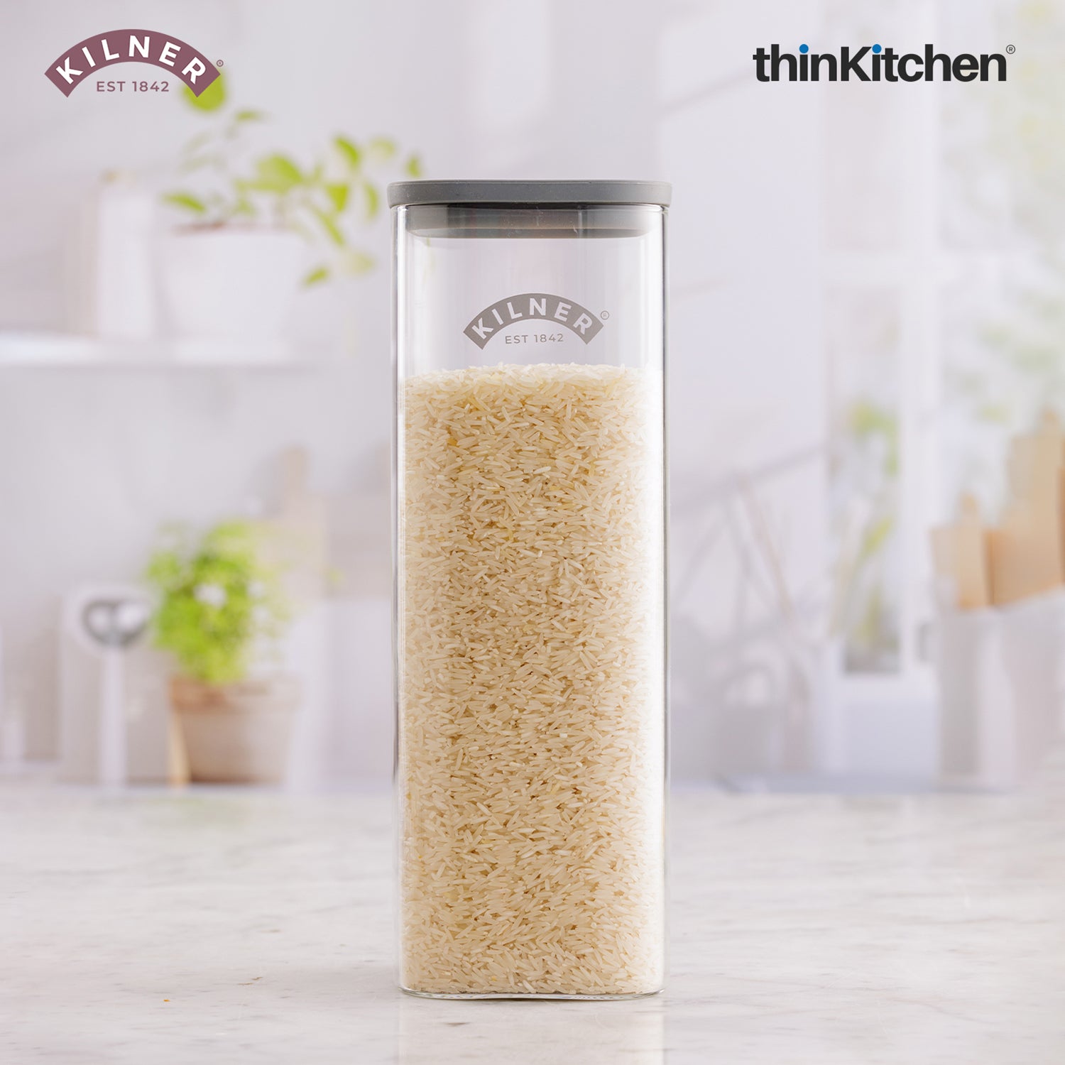 Kilner Premium 2 Pcs x 2 L Fresh Storage Airtight Glass Jar with Vacuum Seal for Cereals, Flour, Dry Goods, Pulses, Daals | BPA-Free, Eco-Friendly Kitchen Container - 3