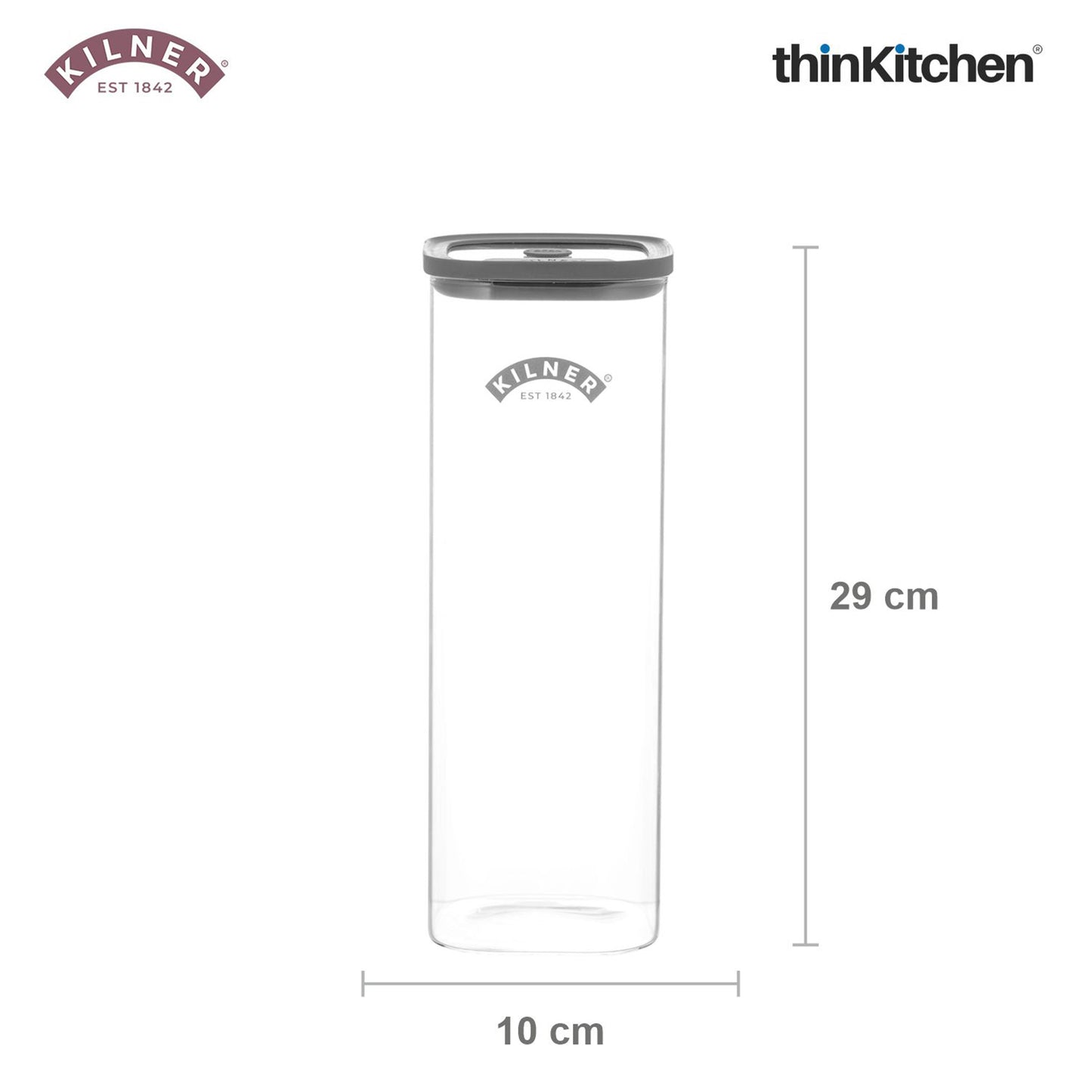 Kilner Premium 2 Pcs x 2 L Fresh Storage Airtight Glass Jar with Vacuum Seal for Cereals, Flour, Dry Goods, Pulses, Daals | BPA-Free, Eco-Friendly Kitchen Container