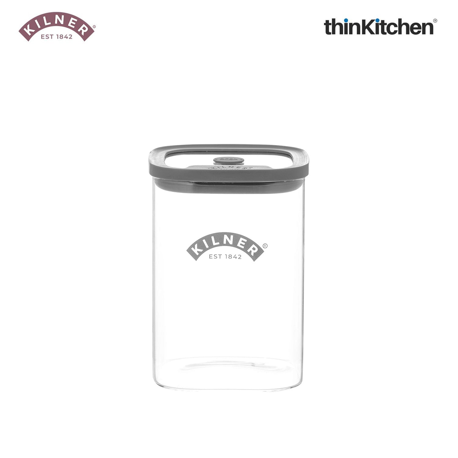 Kilner Premium 2 Pcs x 1 L Fresh Storage Airtight Glass Jar with Vacuum Seal for Tea, Coffee, Sugar, Snacks | BPA-Free, Eco-Friendly Kitchen Container - 2