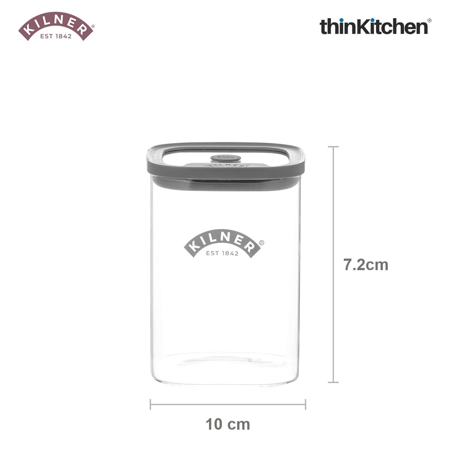 Kilner Premium 2 Pcs x 1 L Fresh Storage Airtight Glass Jar with Vacuum Seal for Tea, Coffee, Sugar, Snacks | BPA-Free, Eco-Friendly Kitchen Container