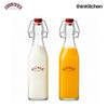 Kilner Premium 2 Pcs x 250ml Square Glass Clip Top Bottle for Juices, Beverages, Cocktails, Water | Transparent, Reusable Multipurpose Kitchen Storage Container