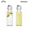 Kilner Premium 2 Pcs x 300ml Airtight Square Glass Oil Bottle with Clip Top Lid for Vinegar, Water, Dressings & Kitchen Pantry Use | Reusable Multipurpose Kitchen Storage Container
