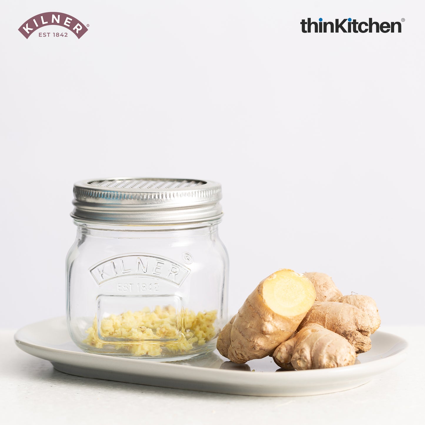 Kilner Premium 2 Pcs x 250ml Airtight, Leakproof Spice Shaker Glass Jar with Stainless Steel Shaker Lid for Salt, Spices, Herbs & Sprinkles | Reusable, BPA Free Kitchen Dispenser