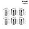 Culinex Stainless Steel 6 Pcs x 120ml Fine Seasoning Salt & Pepper Dispenser (6 x 5 cm) Powder Spice Shaker for Masala, Icing Sugar, Dual Finish Condiment Canister by thinKitchen