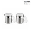 Culinex Stainless Steel Portable 2 Pcs x 120ml Mini Salt Dispenser 6x5 cms | Dual Finish Small Salt Sprinkler Canister for Salt, Powdered Sugar by thinKitchen