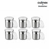 Culinex Stainless Steel Portable 6 Pcs x 120ml Mini Salt Dispenser 6x5 cms | Dual Finish Small Salt Sprinkler Canister for Salt, Powdered Sugar by thinKitchen
