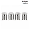 Culinex Stainless Steel Small 4 Pcs x 120ml Seasoning Salt Pepper Dispenser - 6x5 cms | Coarse Spice Sprinkler with Lid for Spices, Herbs, Masala | Dual Finish Mini Condiments Dispenser By thinKitchen