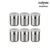Culinex Stainless Steel Small 6 Pcs x 120ml Seasoning Salt Pepper Dispenser - 6x5 cms | Coarse Spice Sprinkler with Lid for Spices, Herbs, Masala | Dual Finish Mini Condiments Dispenser By thinKitchen
