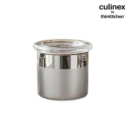 Culinex Premium 2 Pcs x 120ml Stainless Steel Airtight Storage Container (6x5cms), Multipurpose Jar, Mini Dabba with Acrylic Lid for Kitchen | Dual Finish, Mini Canister for Spices, Herbs By thinKitchen