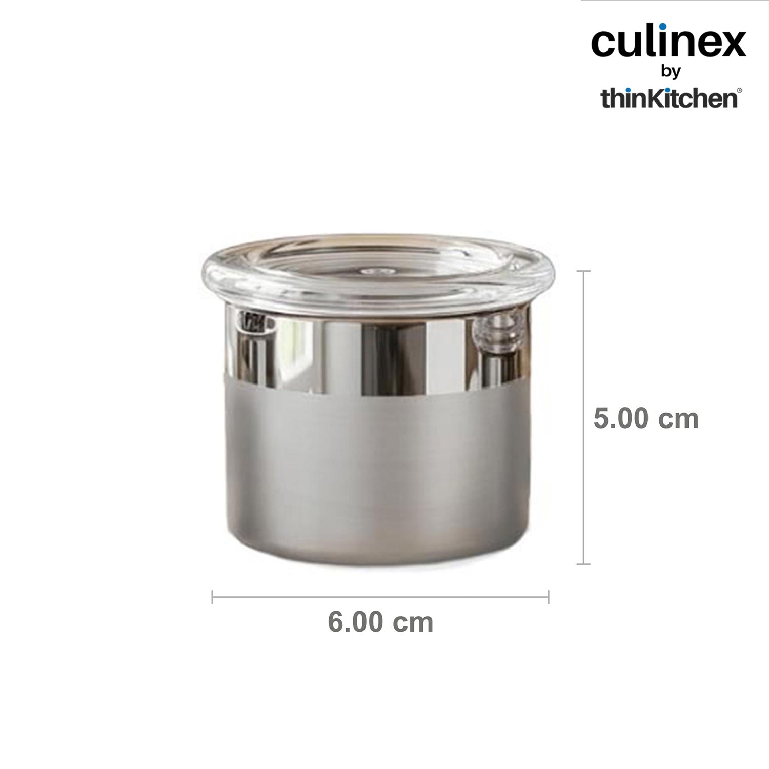 Culinex Premium 2 Pcs x 120ml Stainless Steel Airtight Storage Container (6x5cms), Multipurpose Jar, Mini Dabba with Acrylic Lid for Kitchen | Dual Finish, Mini Canister for Spices, Herbs By thinKitchen - 4