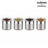 Culinex Premium 4 Pcs x 120ml Stainless Steel Airtight Storage Container (6x5cms), Multipurpose Jar, Mini Dabba with Acrylic Lid for Kitchen | Dual Finish, Mini Canister for Spices, Herbs By thinKitchen